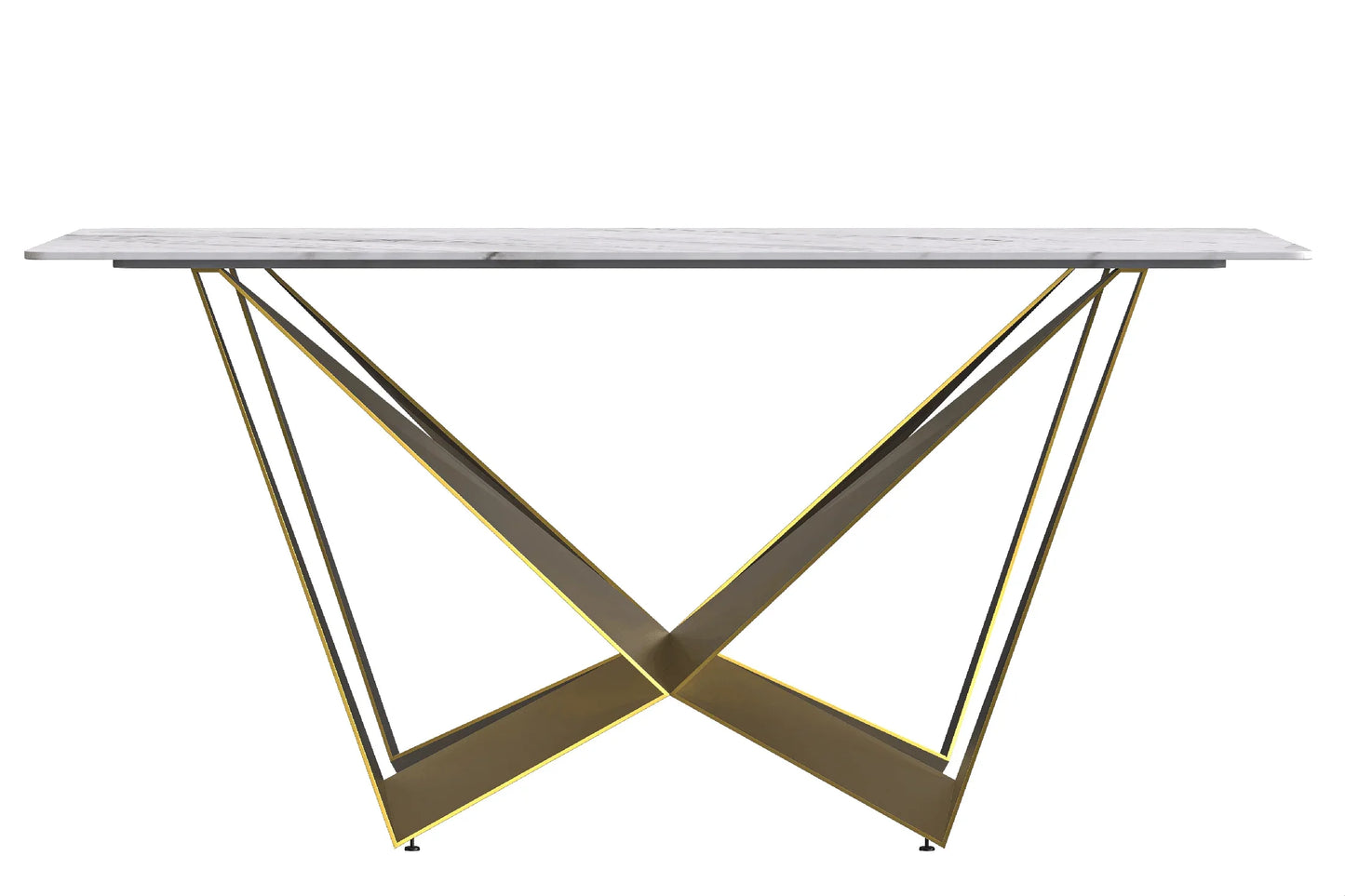 Nuvor Dining Table with Rectangular Sintered Stone/Glass Tabletop and Steel Legs - Elax Furniture
