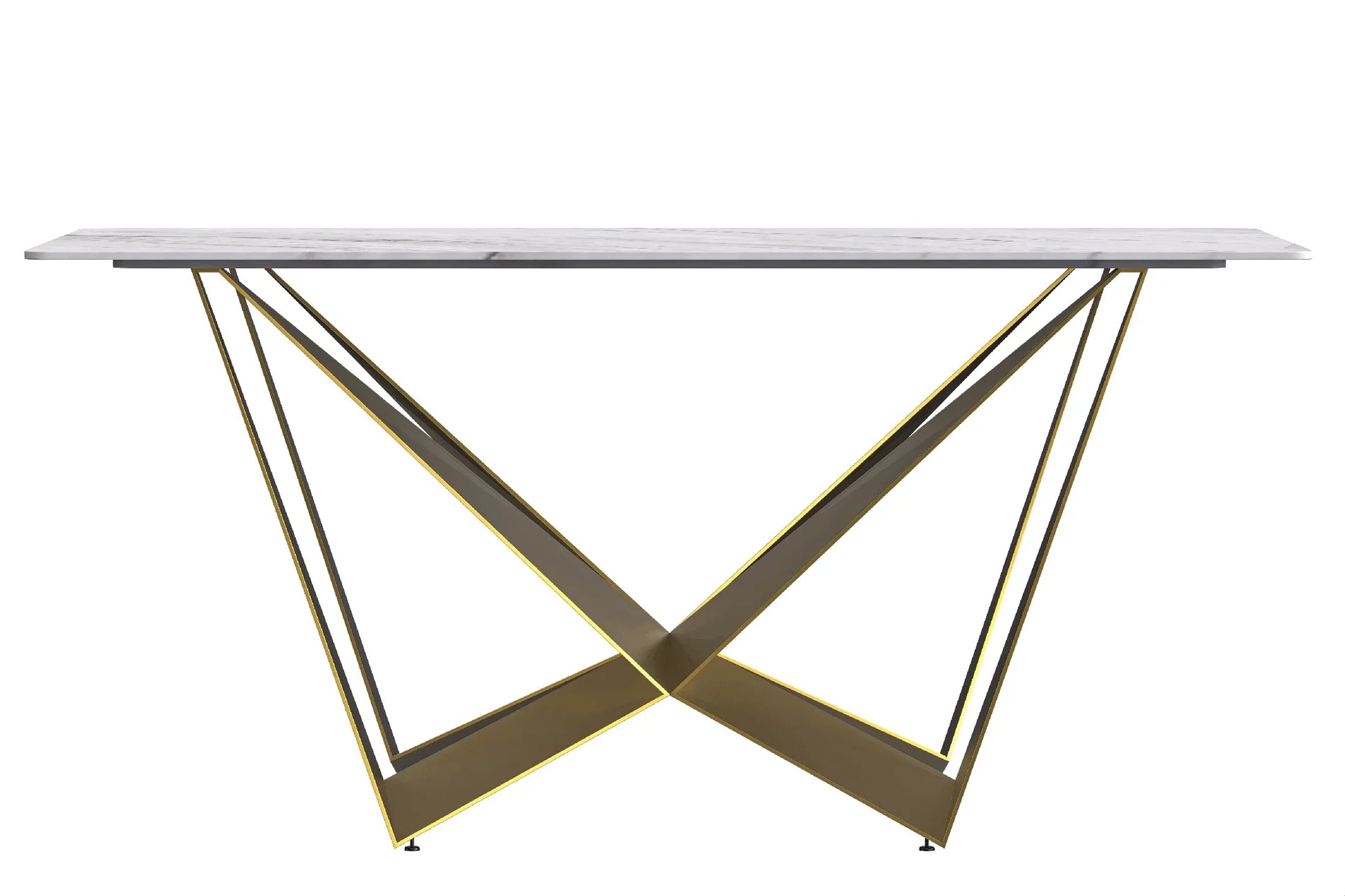 Nuvor Dining Table with Rectangular Sintered Stone/Glass Tabletop and Steel Legs - Elax Furniture