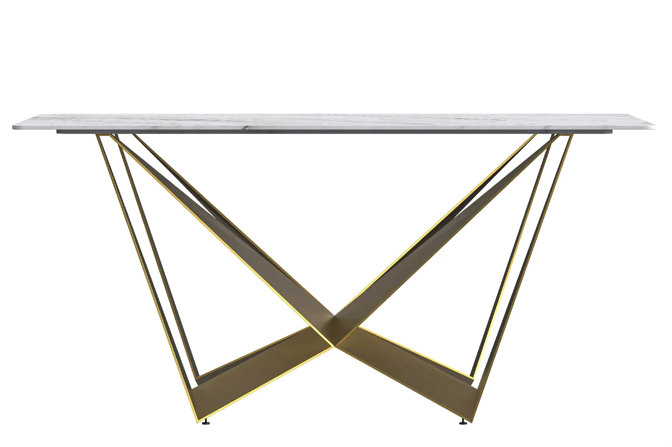 Nuvor Dining Table with Rectangular Sintered Stone/Glass Tabletop and Steel Legs - Elax Furniture