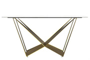 Nuvor Dining Table with Rectangular Sintered Stone/Glass Tabletop and Steel Legs - Elax Furniture