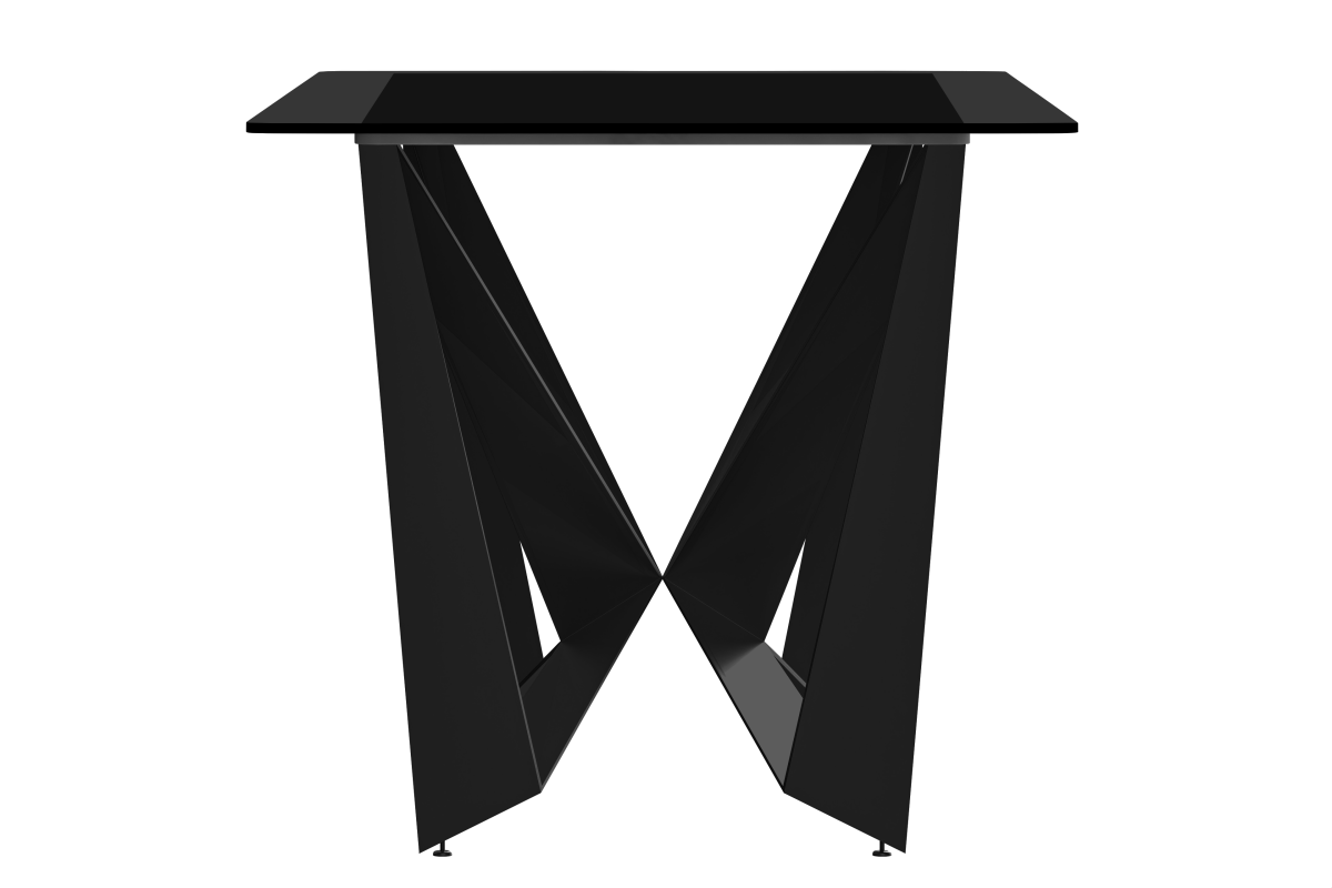 Nuvor Dining Table with Rectangular Sintered Stone/Glass Tabletop and Black Steel Legs Sintered Stone 62 Inches Wide Deep Grey Dining Table Leisuremod