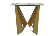 Nuvor Dining Table with Rectangular Sintered Stone/Glass Tabletop and Gold Steel Legs Sintered Stone 62 Inches Wide Deep Grey Dining Table Leisuremod