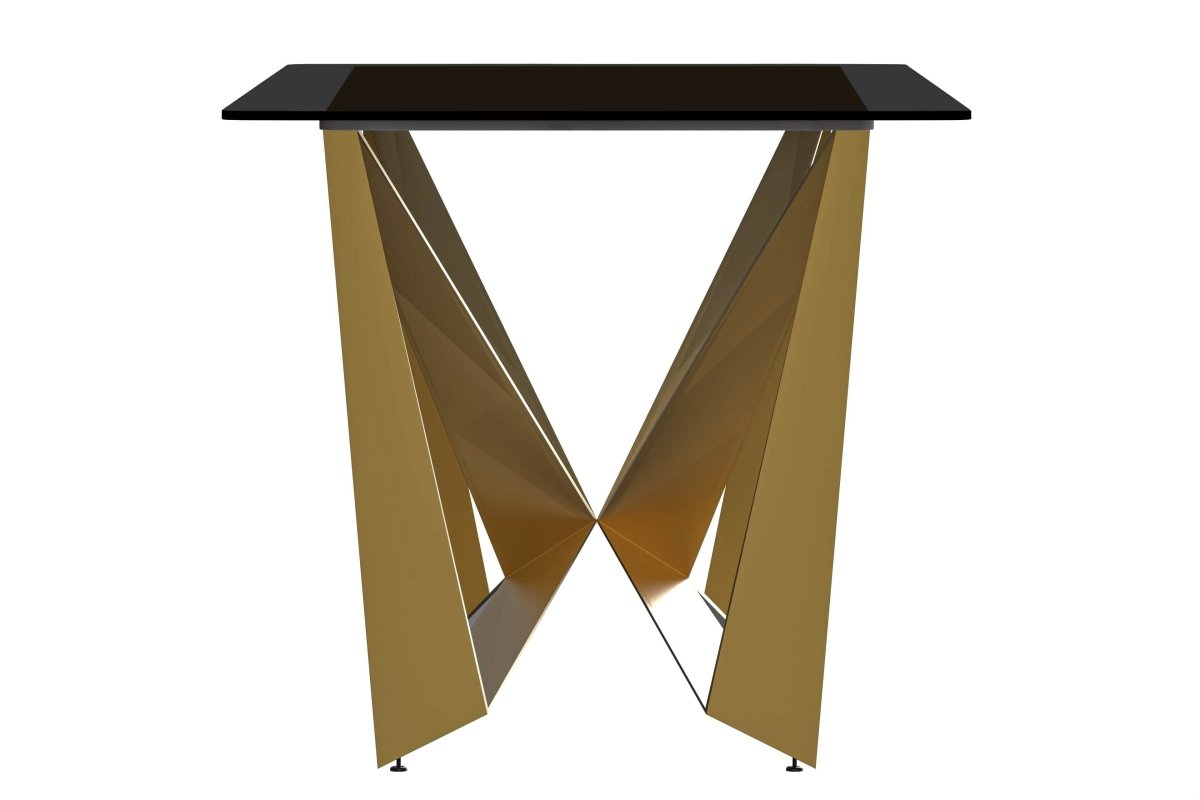 Nuvor Dining Table with Rectangular Sintered Stone/Glass Tabletop and Gold Steel Legs Sintered Stone 55 Inches Wide Light Grey Dining Table Leisuremod
