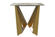 Nuvor Dining Table with Rectangular Sintered Stone/Glass Tabletop and Gold Steel Legs Sintered Stone 62 Inches Wide Deep Grey Dining Table Leisuremod