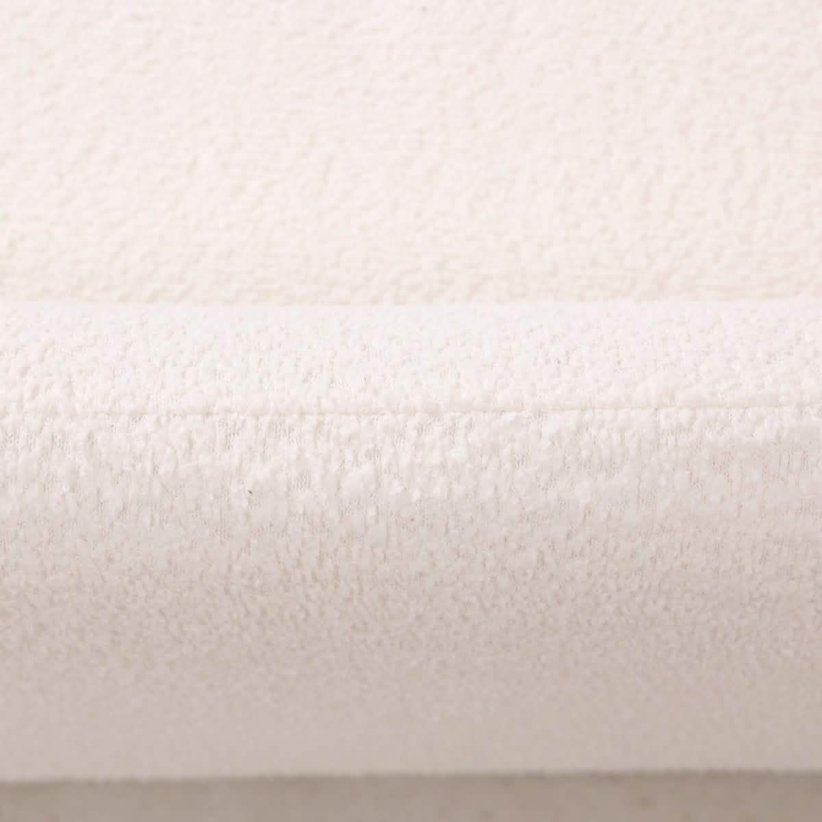 Nyta Accent Chair Upholstered in Linen/Boucle with Pine Wood Frame White Boucle Sofa Leisuremod