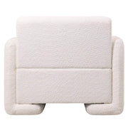 Nyta Accent Chair Upholstered in Linen/Boucle with Pine Wood Frame White Boucle Sofa Leisuremod