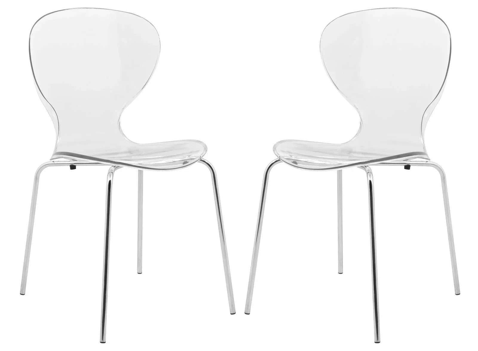 Modern Oyster Transparent Side Chair Set of 2 - Elax Furniture