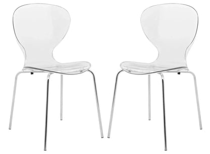 Modern Oyster Transparent Side Chair Set of 2 - Elax Furniture