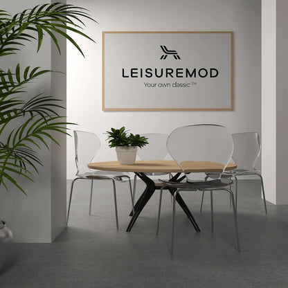 Modern Oyster Transparent Side Chair Set of 2 - Elax Furniture