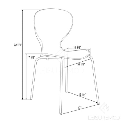 Modern Oyster Transparent Side Chair Set of 2 - Elax Furniture