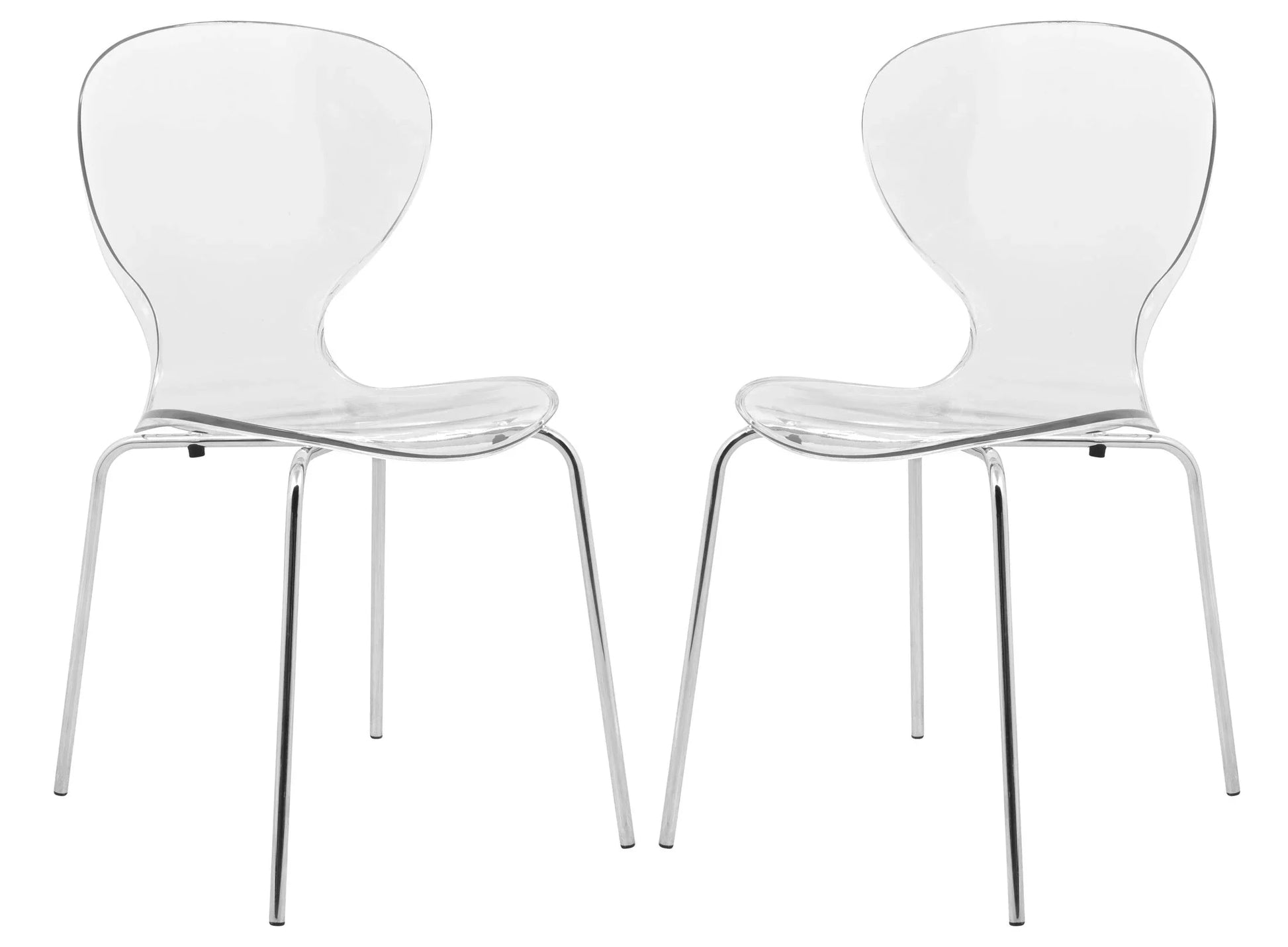 Modern Oyster Transparent Side Chair Set of 2 - Elax Furniture