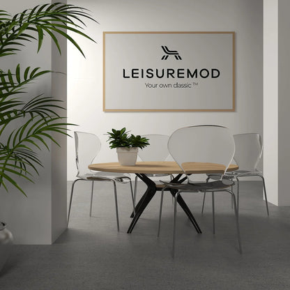 Modern Oyster Transparent Side Chair Set of 4 - Elax Furniture