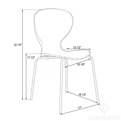 Modern Oyster Transparent Side Chair Set of 4 - Elax Furniture