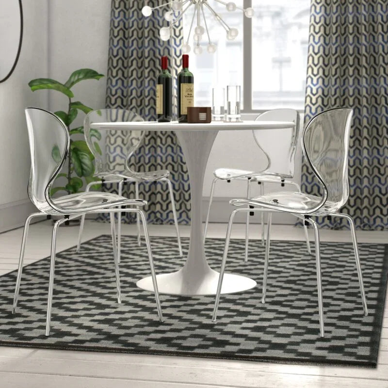 Oyster Modern Dining Side Chair with Chrome Legs - Elax Furniture