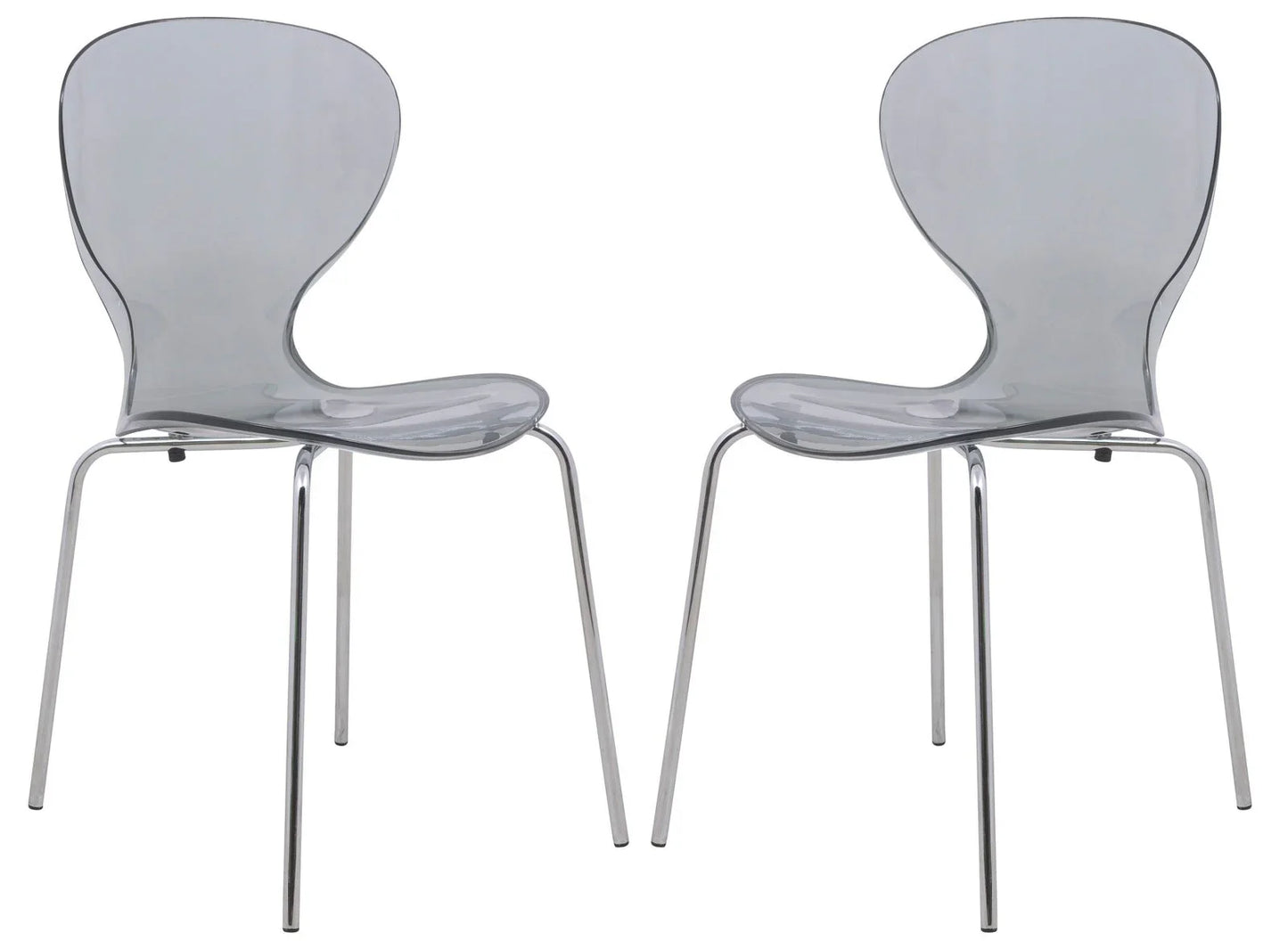 Modern Oyster Transparent Side Chair Set of 2 - Elax Furniture