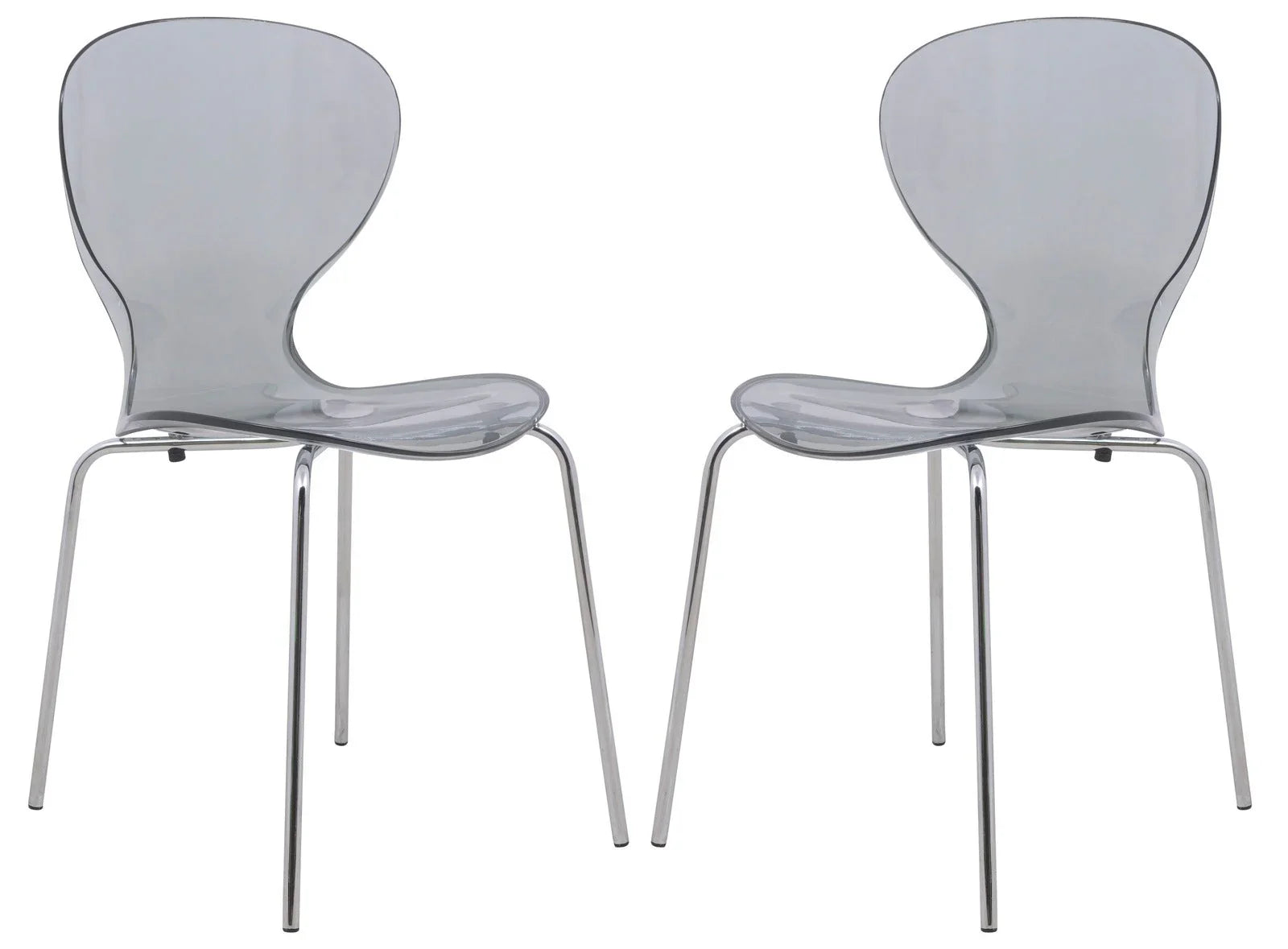 Modern Oyster Transparent Side Chair Set of 2 - Elax Furniture