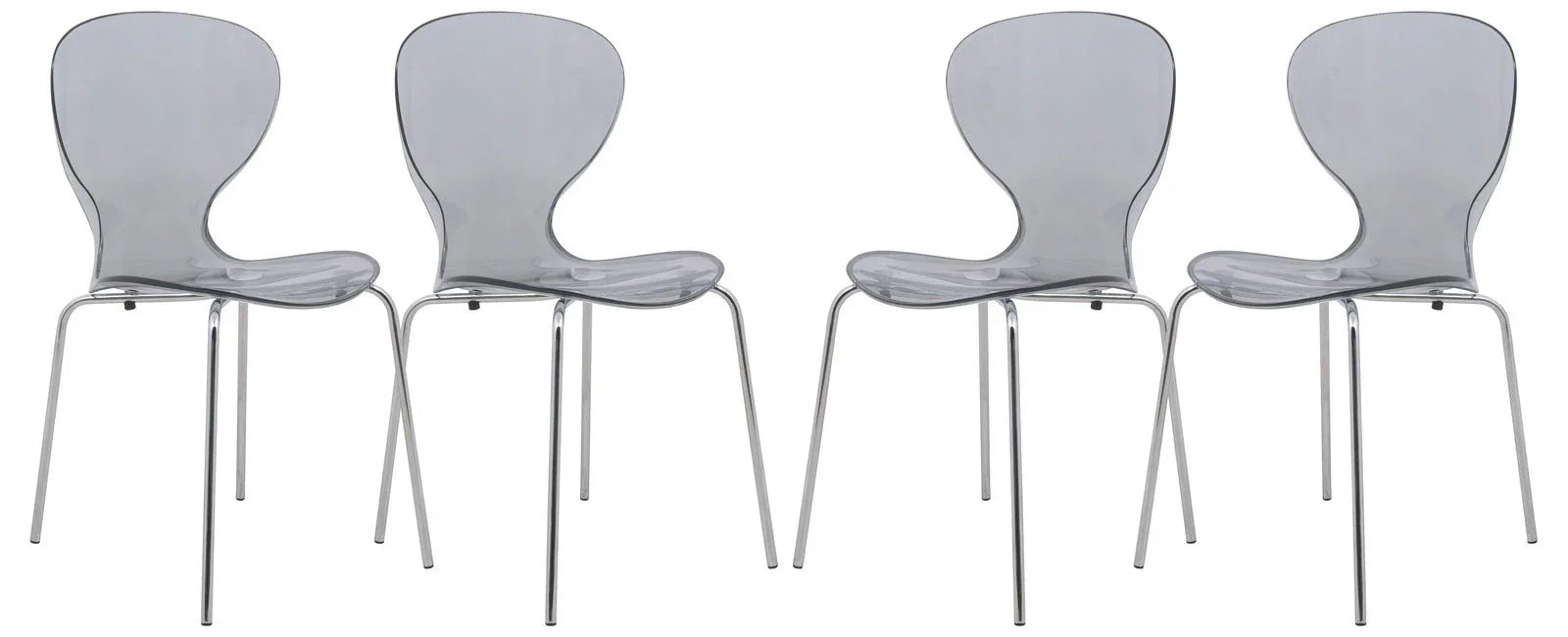 Modern Oyster Transparent Side Chair Set of 4 - Elax Furniture