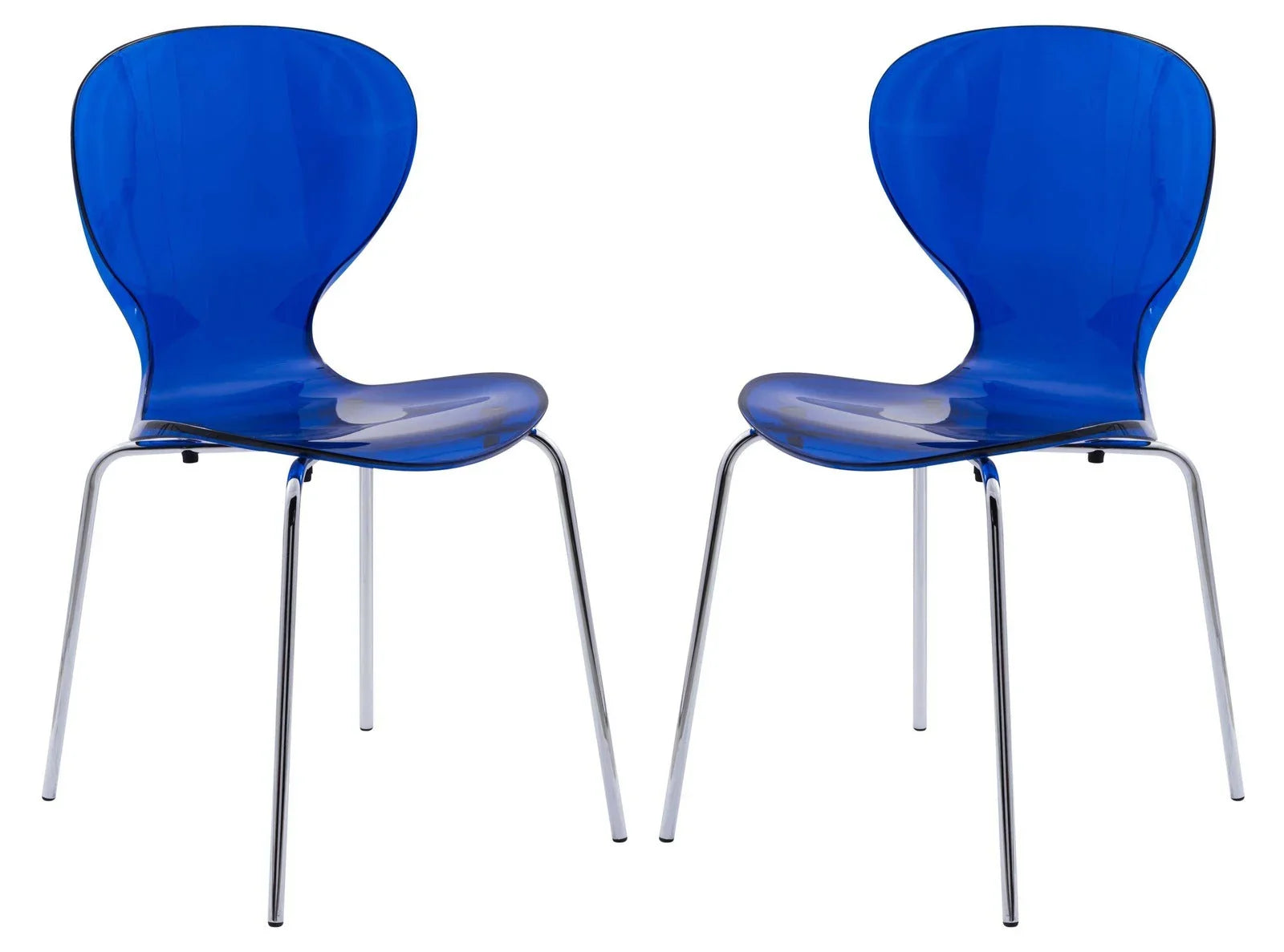 Modern Oyster Transparent Side Chair Set of 2 - Elax Furniture