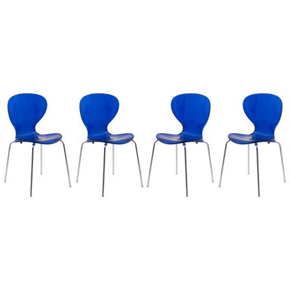 Modern Oyster Transparent Side Chair Set of 4 - Elax Furniture