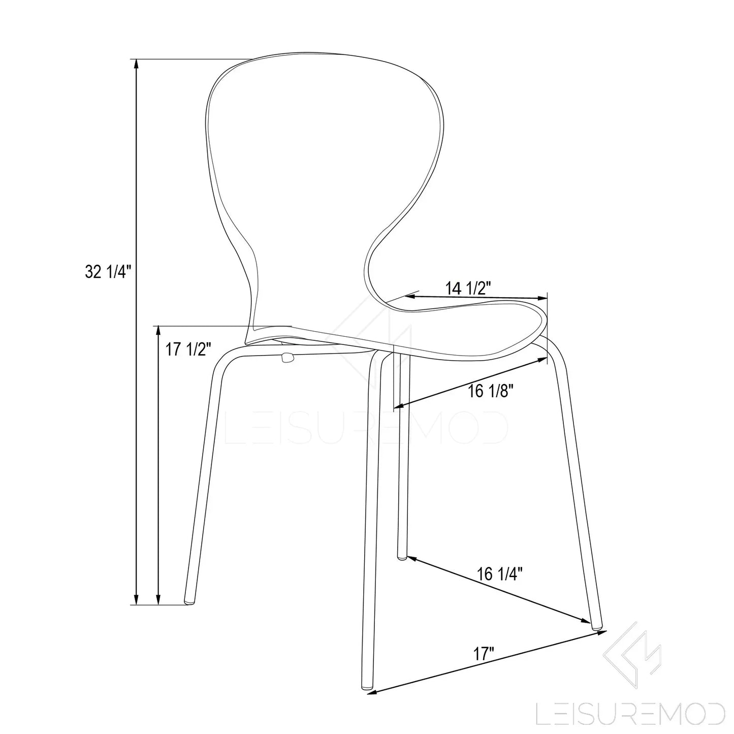 Oyster Modern Dining Side Chair with Chrome Legs - Elax Furniture