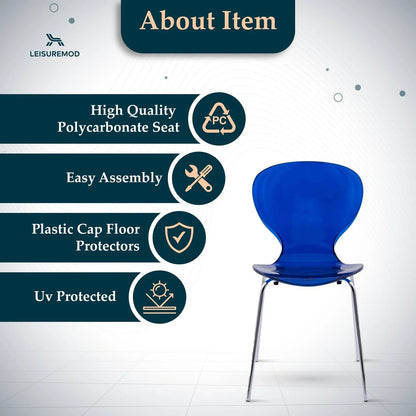 Oyster Modern Dining Side Chair with Chrome Legs - Elax Furniture