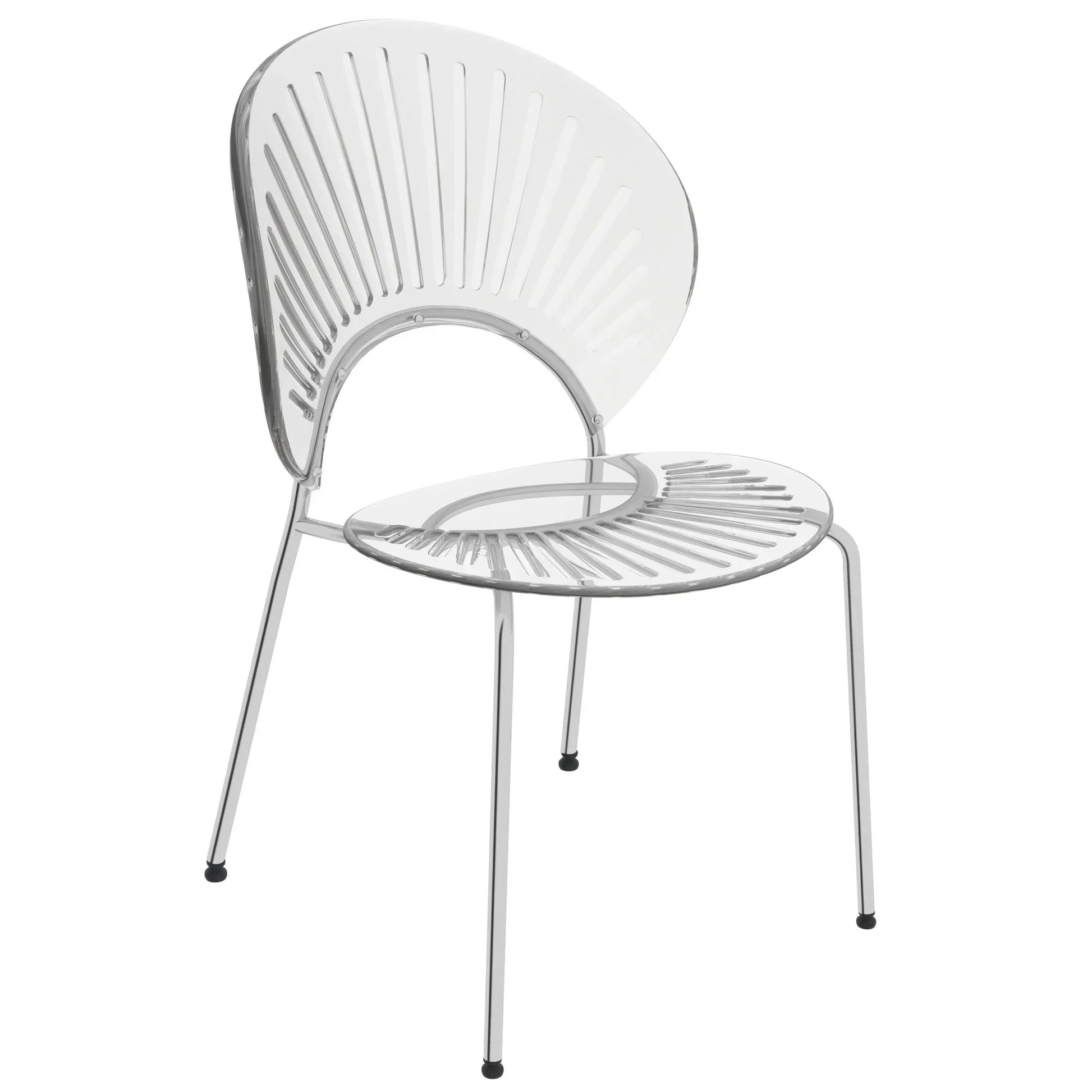 Opulent Modern Plastic Dining Chair in Chrome Metal Legs Set of 2 - Elax Furniture