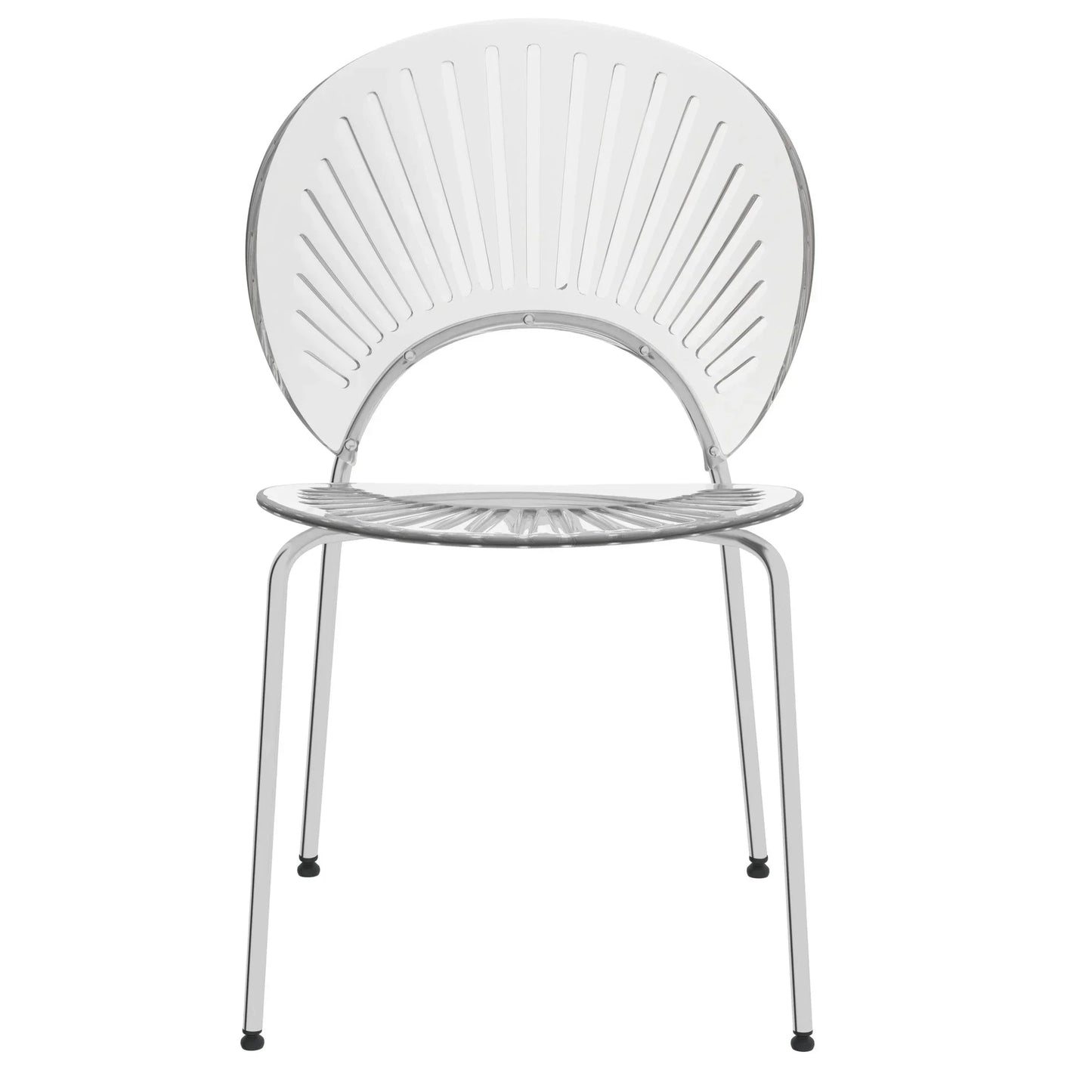 Opulent Modern Plastic Dining Chair in Chrome Metal Legs Set of 2 - Elax Furniture