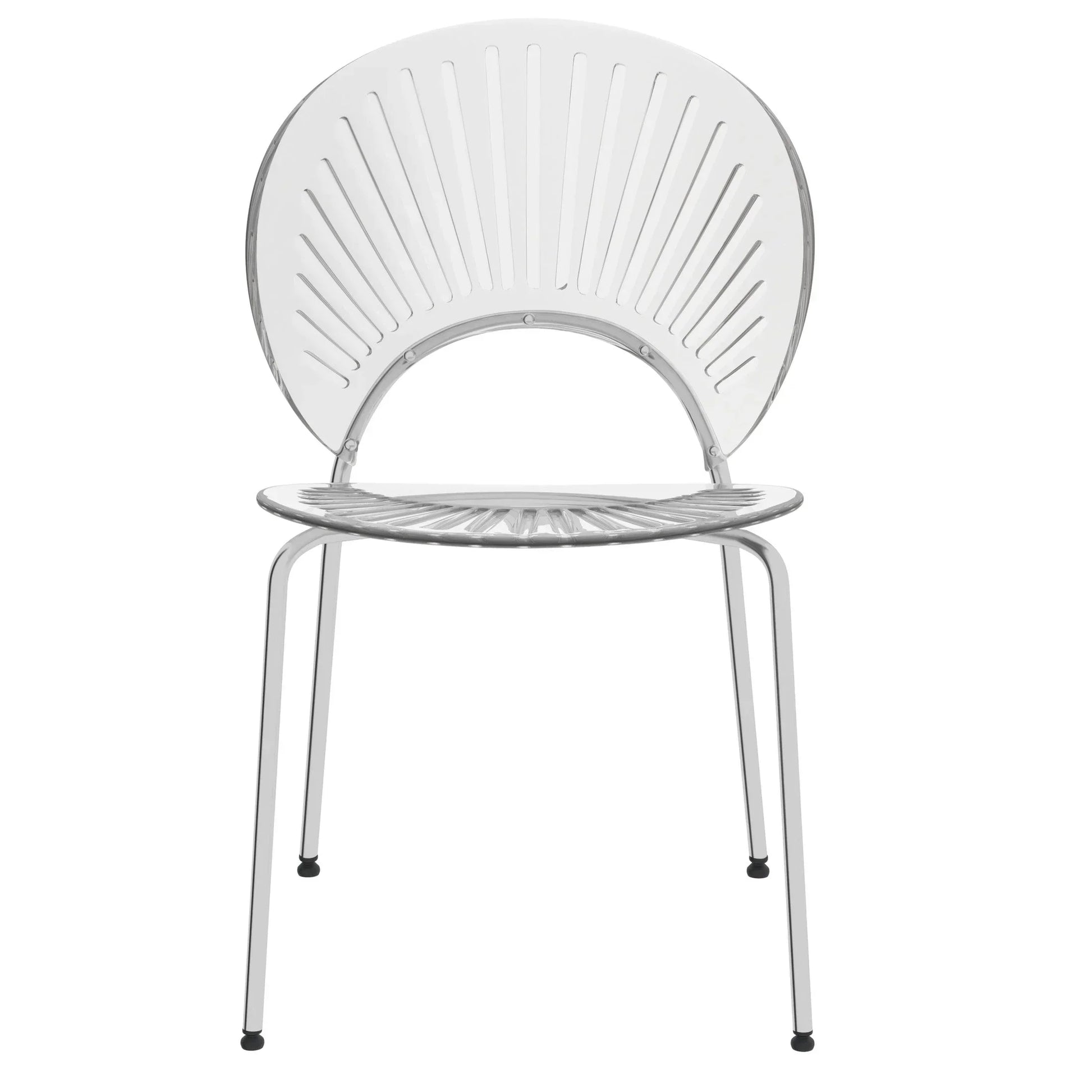 Opulent Modern Plastic Dining Chair in Chrome Metal Legs Set of 2 - Elax Furniture