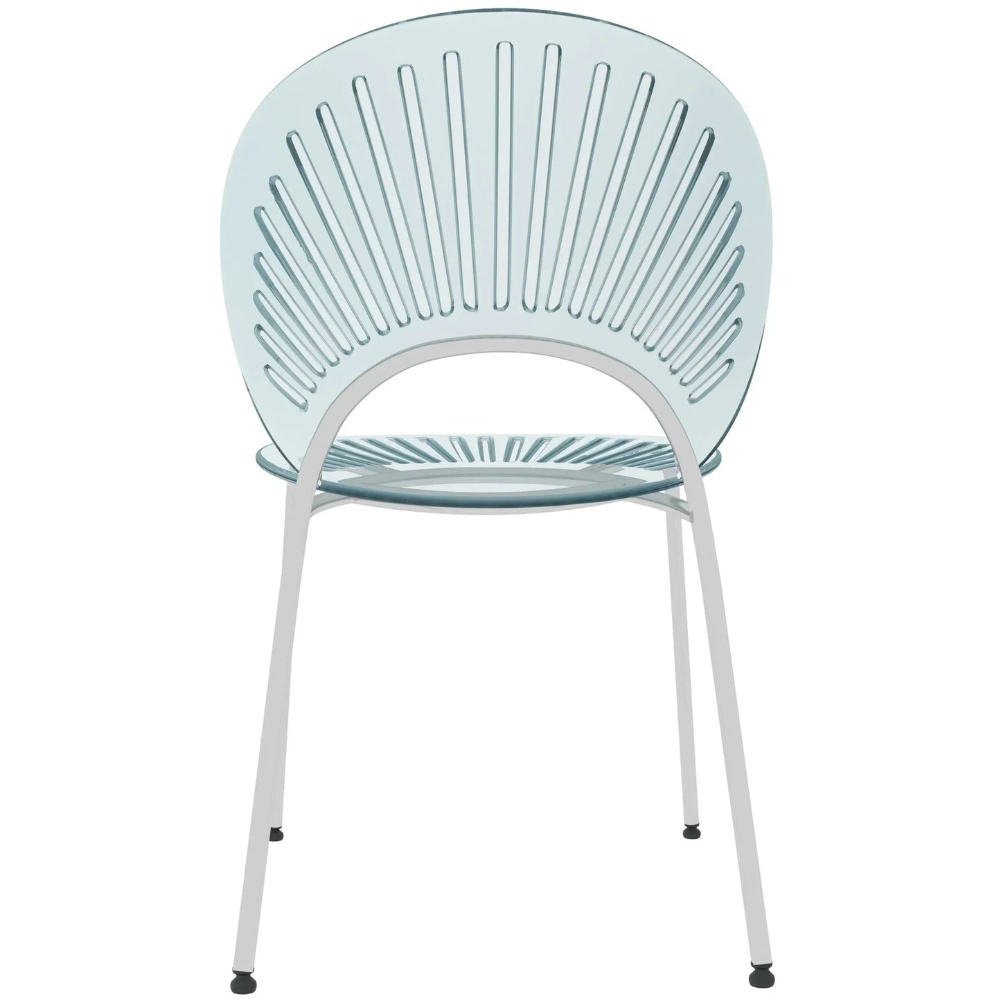 Opulent Modern Plastic Dining Chair in Chrome Metal Legs Set of 2 - Elax Furniture