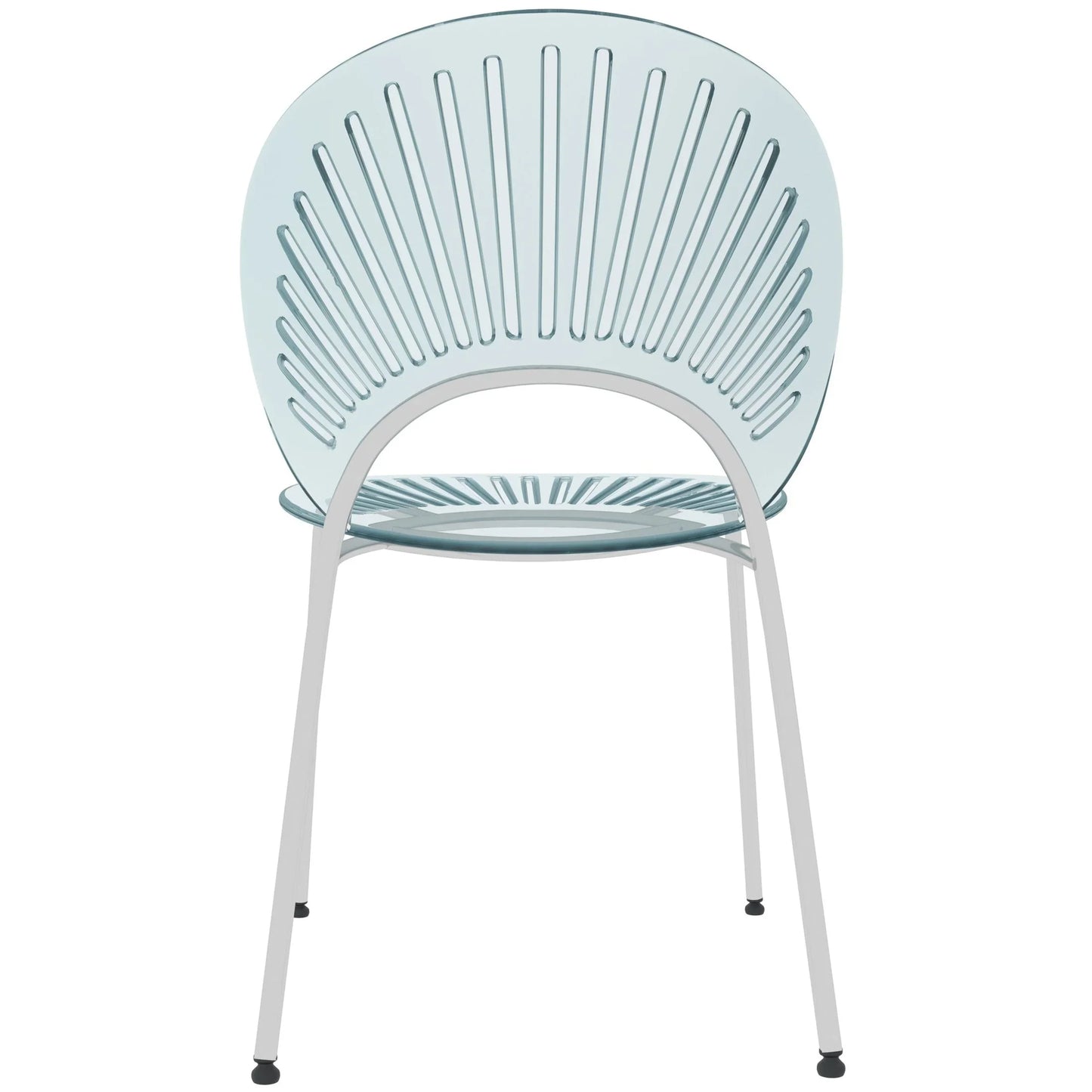 Opulent Modern Plastic Dining Chair in Chrome Metal Legs Set of 4 - Elax Furniture