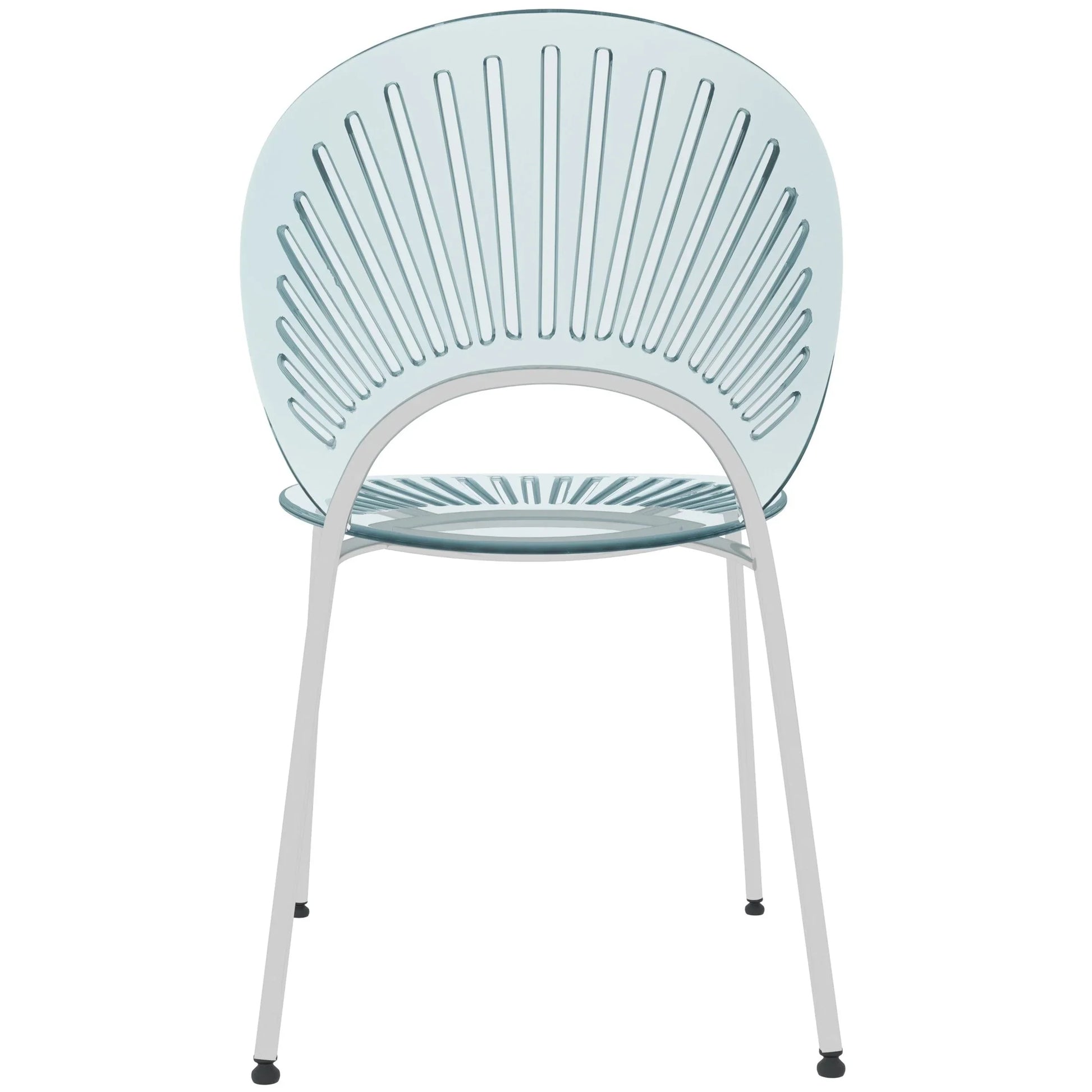 Opulent Modern Plastic Dining Chair in Chrome Metal Legs Set of 4 - Elax Furniture