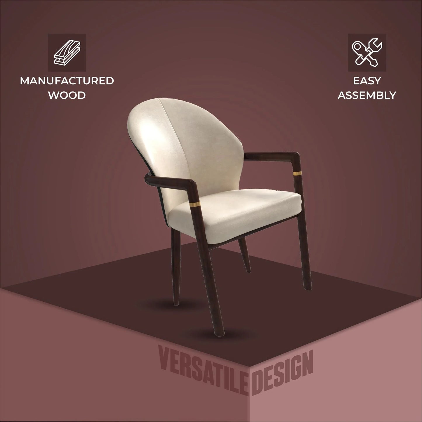 Opaline Dining Chair in Velvet or Leather Upholstery with Rubberwood Frame with Gold Accents - Elax Furniture