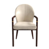 Opaline Dining Chair in Velvet or Leather Upholstery with Rubberwood Frame with Gold Accents