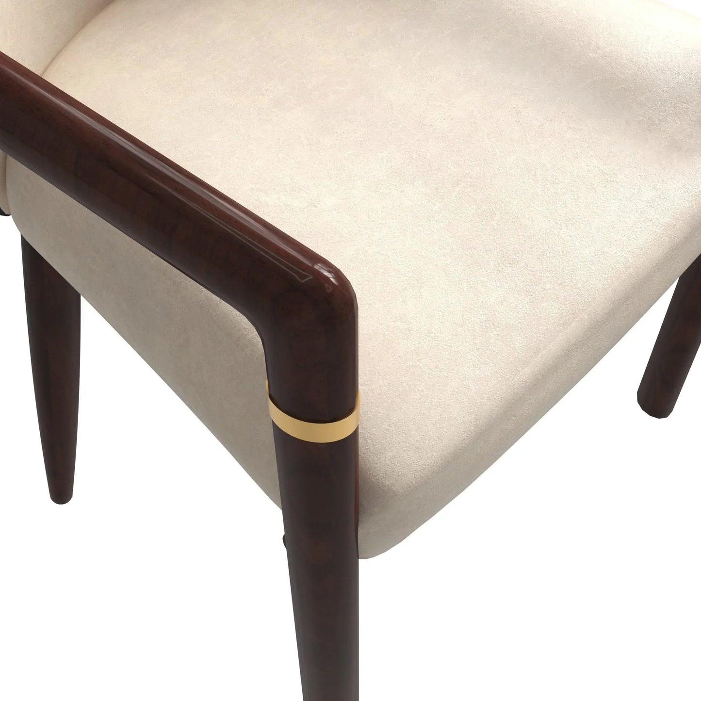 Opaline Dining Chair in Velvet or Leather Upholstery with Rubberwood Frame with Gold Accents - Elax Furniture