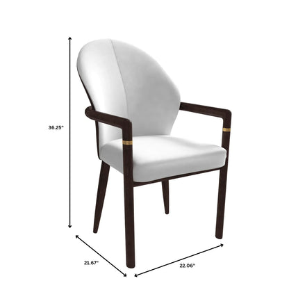 Opaline Dining Chair in Velvet or Leather Upholstery with Rubberwood Frame with Gold Accents - Elax Furniture