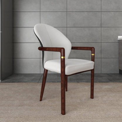 Opaline Dining Chair in Velvet or Leather Upholstery with Rubberwood Frame with Gold Accents - Elax Furniture