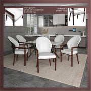 Opaline Dining Chair in Velvet or Leather Upholstery with Rubberwood Frame with Gold Accents - Elax Furniture