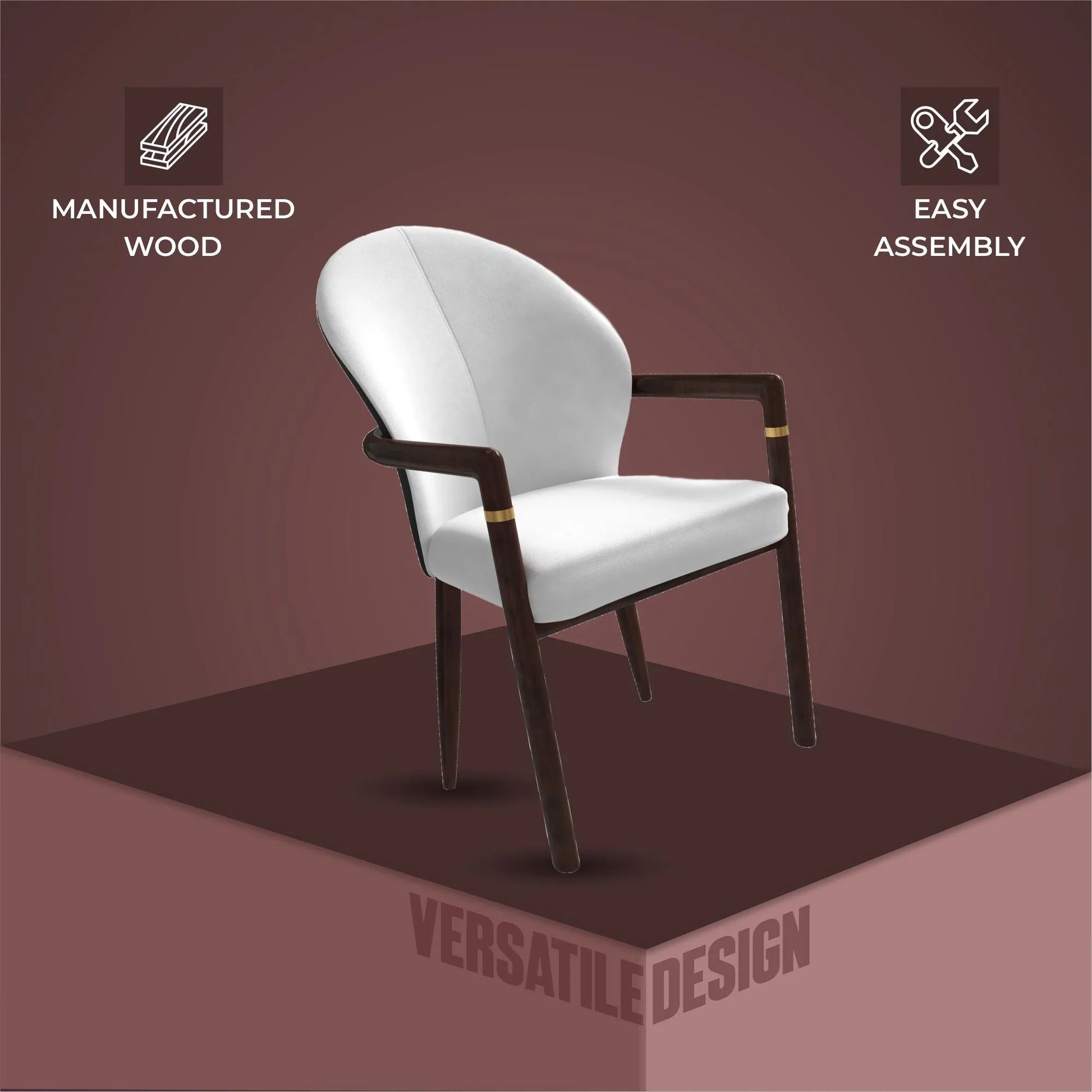 Opaline Dining Chair in Velvet or Leather Upholstery with Rubberwood Frame with Gold Accents - Elax Furniture