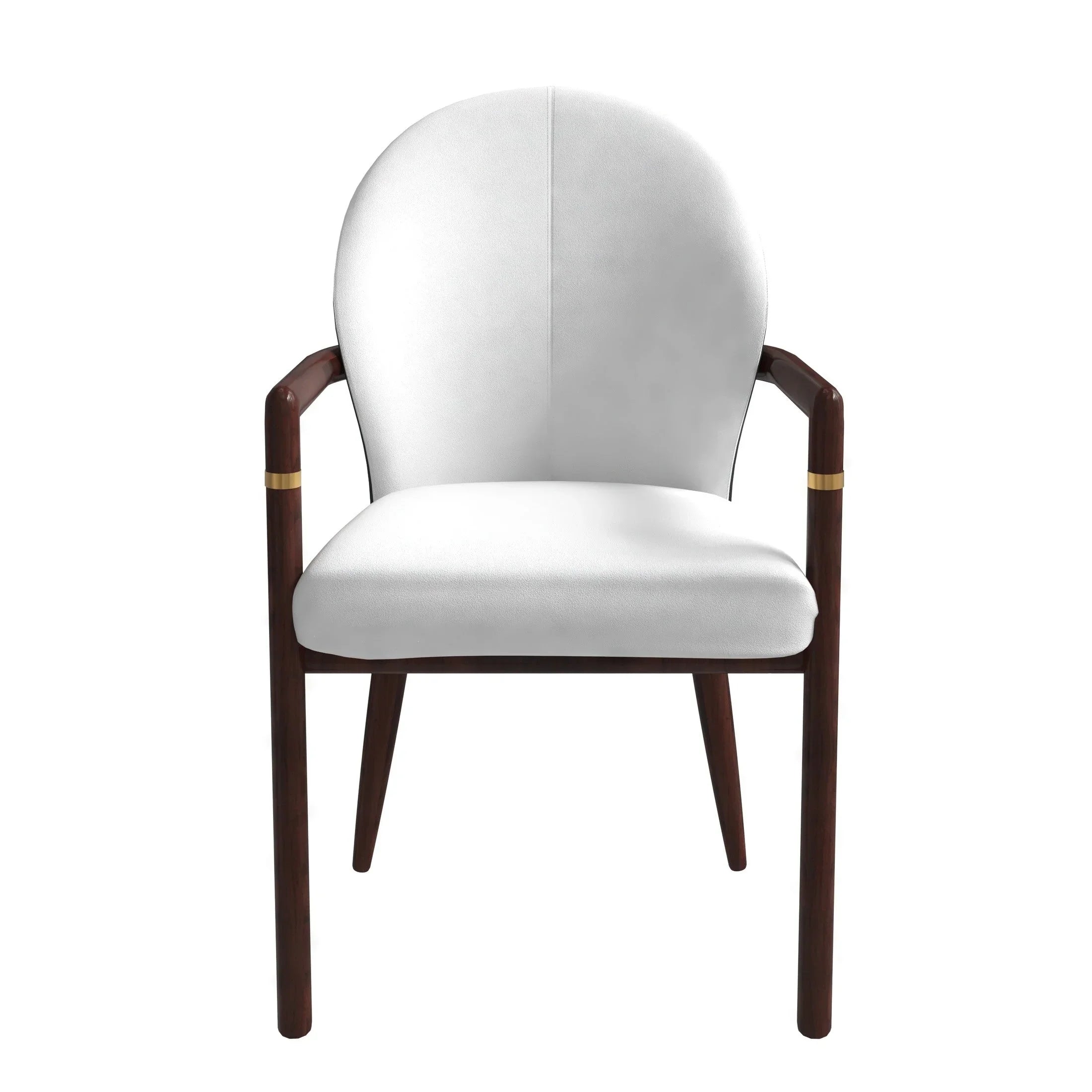 Opaline Dining Chair in Velvet or Leather Upholstery with Rubberwood Frame with Gold Accents - Elax Furniture