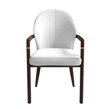 Opaline Dining Chair in Velvet or Leather Upholstery with Rubberwood Frame with Gold Accents - Elax Furniture