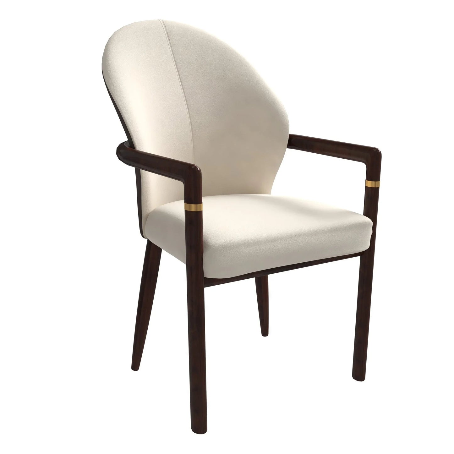 Opaline Dining Chair in Velvet or Leather Upholstery with Rubberwood Frame with Gold Accents - Elax Furniture
