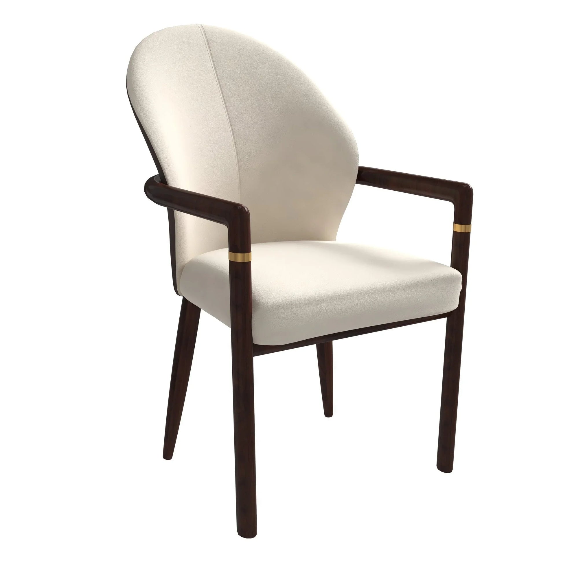 Opaline Dining Chair in Velvet or Leather Upholstery with Rubberwood Frame with Gold Accents - Elax Furniture