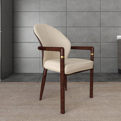 Opaline Dining Chair in Velvet or Leather Upholstery with Rubberwood Frame with Gold Accents - Elax Furniture