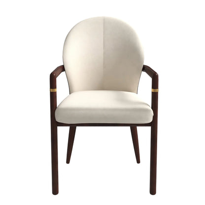Opaline Dining Chair in Velvet or Leather Upholstery with Rubberwood Frame with Gold Accents - Elax Furniture