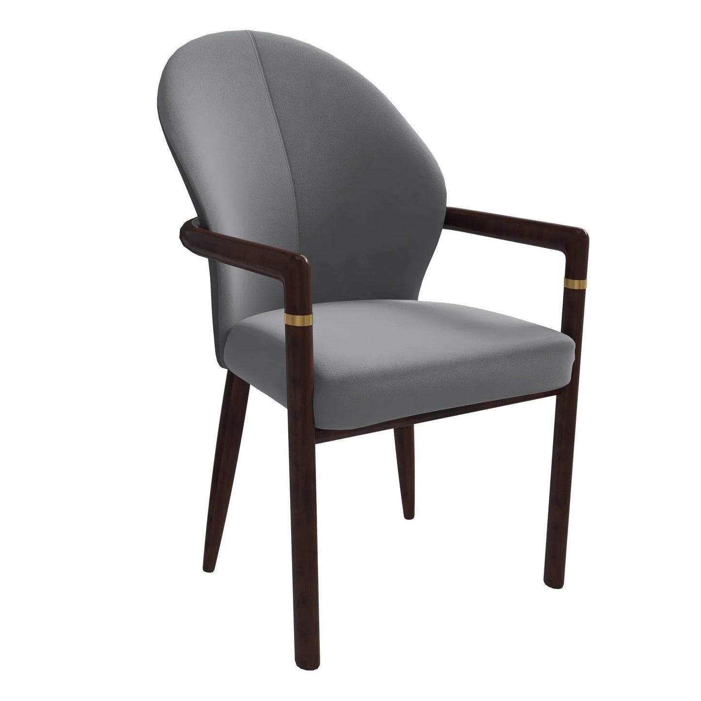 Opaline Dining Chair in Velvet or Leather Upholstery with Rubberwood Frame with Gold Accents - Elax Furniture