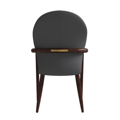 Opaline Dining Chair in Velvet or Leather Upholstery with Rubberwood Frame with Gold Accents - Elax Furniture