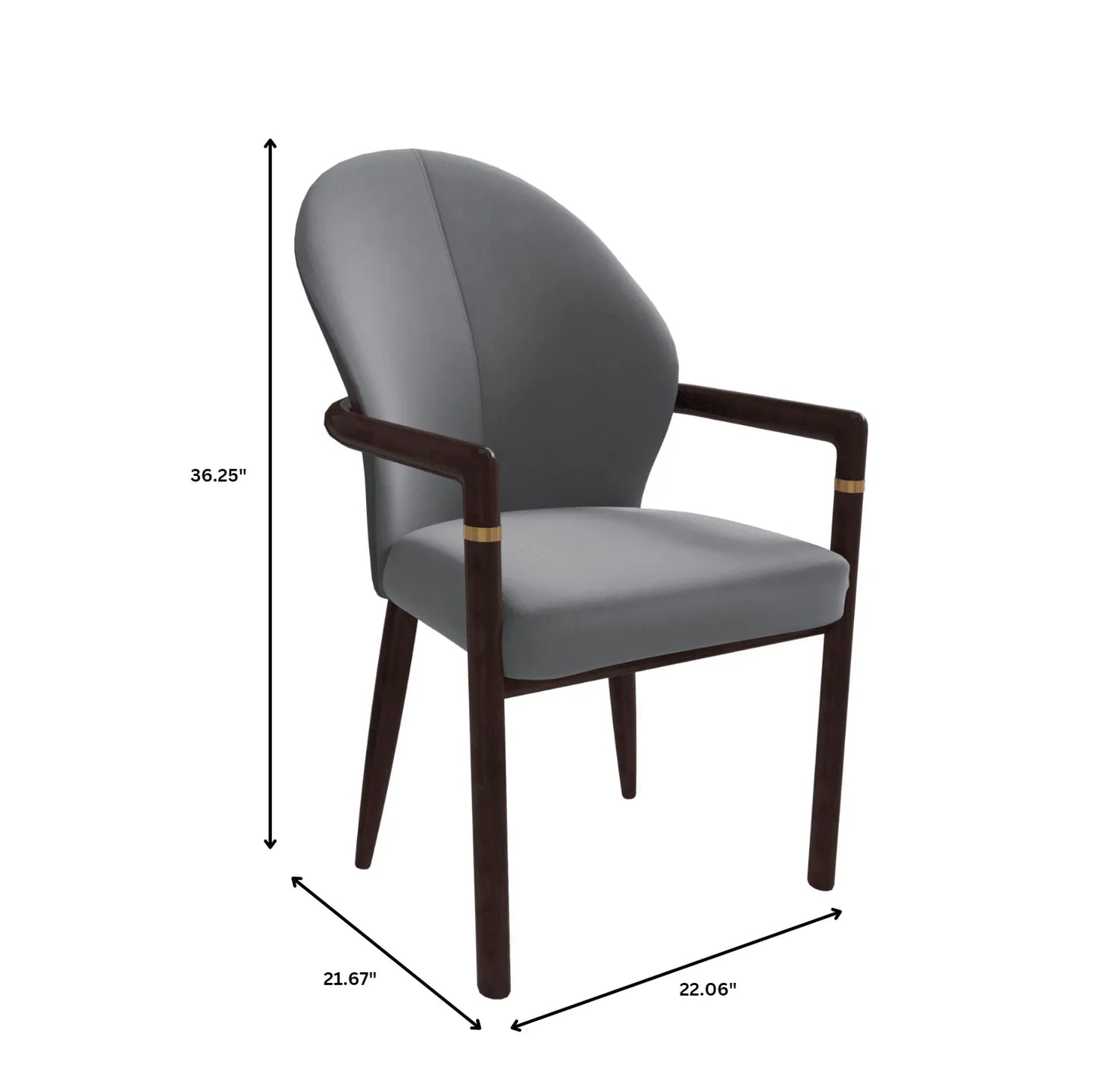 Opaline Dining Chair in Velvet or Leather Upholstery with Rubberwood Frame with Gold Accents - Elax Furniture