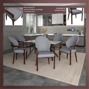 Opaline Dining Chair in Velvet or Leather Upholstery with Rubberwood Frame with Gold Accents - Elax Furniture