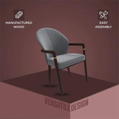 Opaline Dining Chair in Velvet or Leather Upholstery with Rubberwood Frame with Gold Accents - Elax Furniture