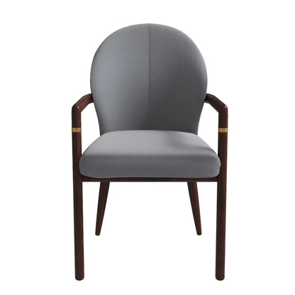 Opaline Dining Chair in Velvet or Leather Upholstery with Rubberwood Frame with Gold Accents - Elax Furniture